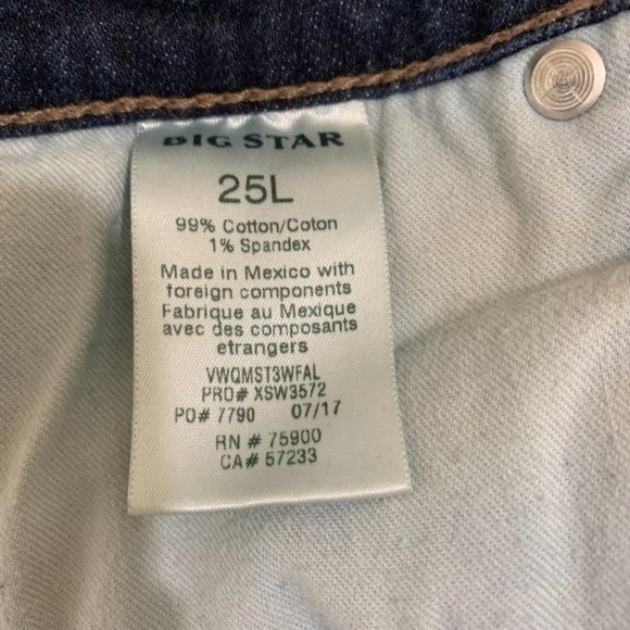 Big Star Maddie Straight Stretch Jeans in Dark Wash - Size 25L - Picture 10 of 10